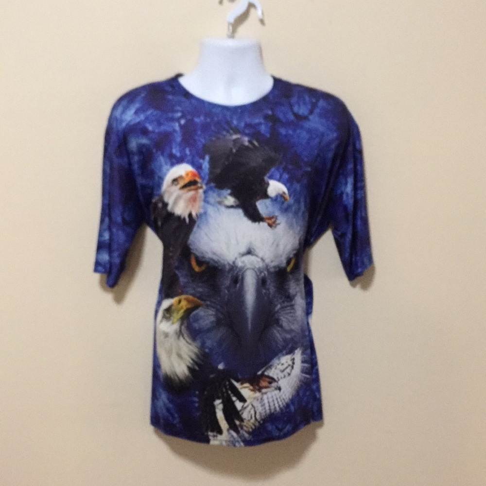 RXBC 2011 Men's Blue Tye-Dye Bald Eagle Shirt Size XXL